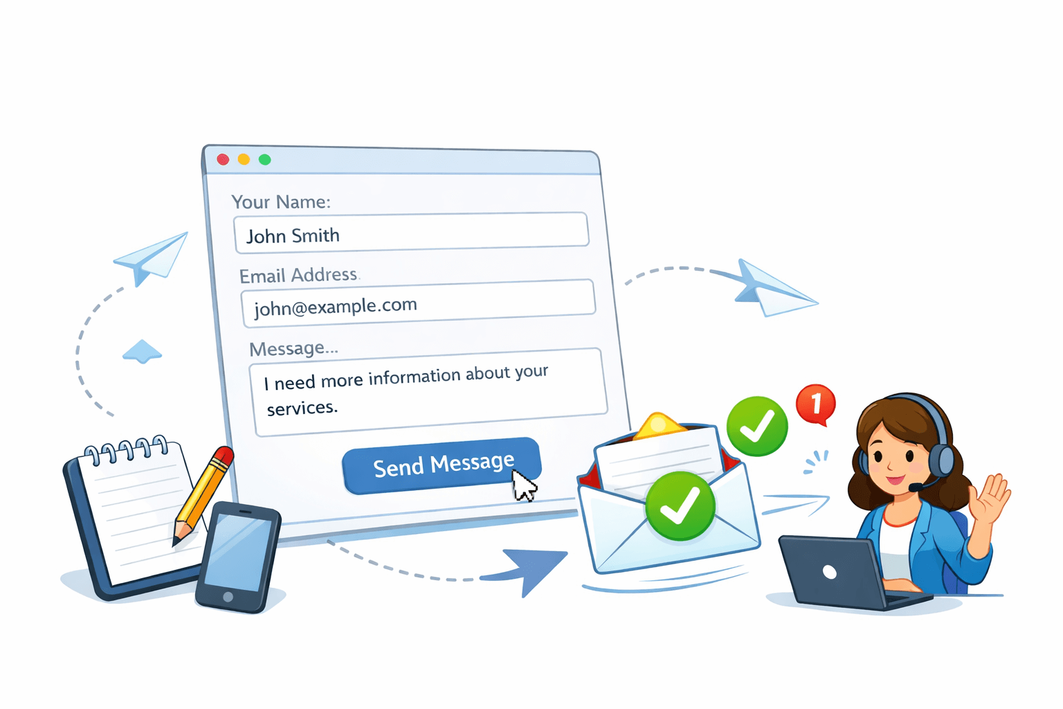 Animated image of young adults texting